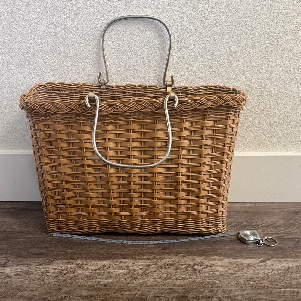 Woven Tan Basket Bag